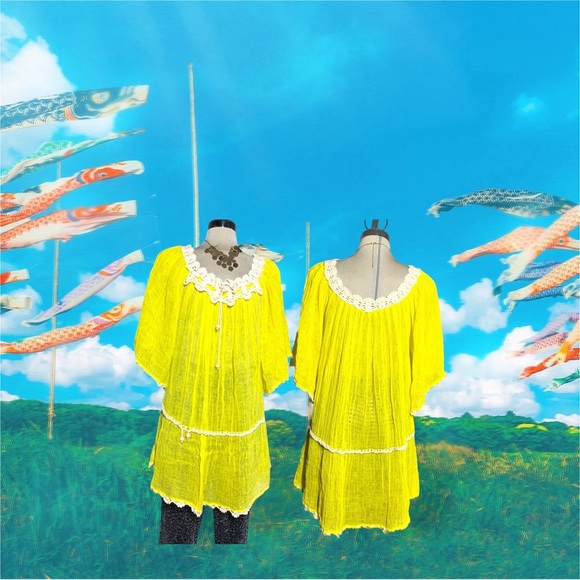 *NEW* COVER UP Beach Yellow One Size - Picture 10 of 16